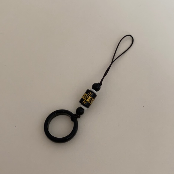 NWOT Mobile Phone Keychain Ring Black - Picture 1 of 5